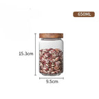 Glass Airtight Storage Jar with Wooden Lid