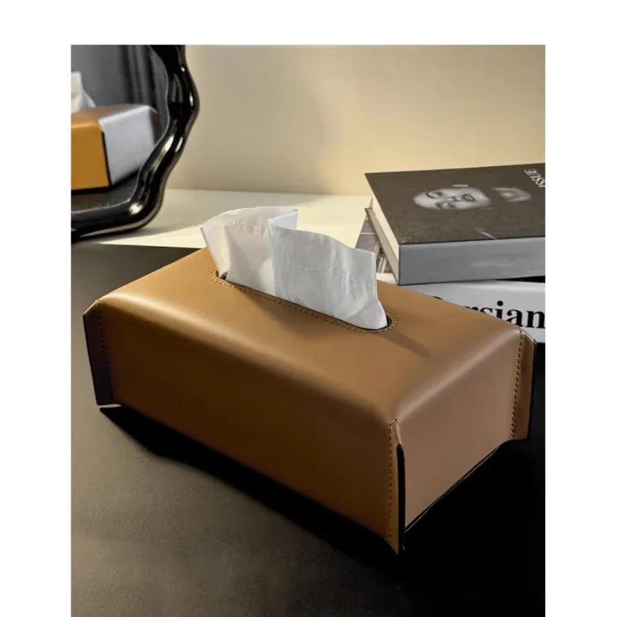 Modern Leather Tissue Box Cover