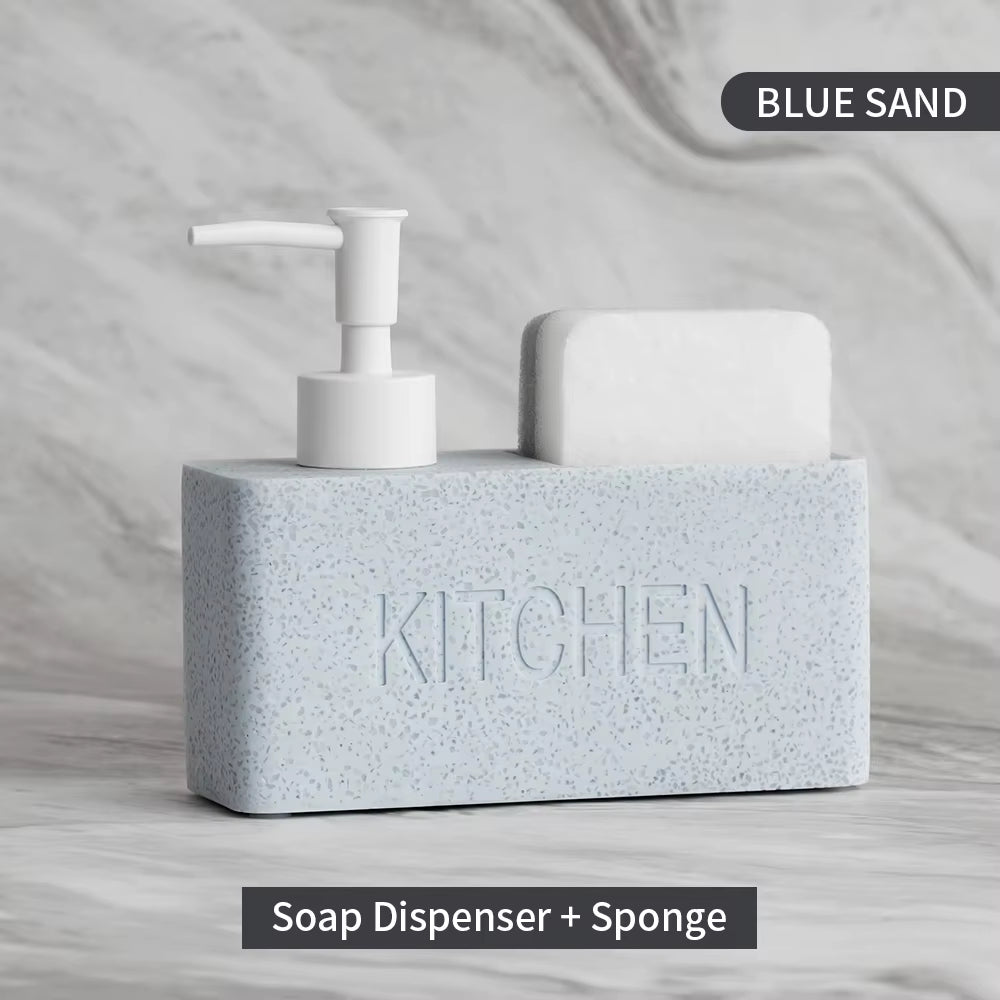Marble Liquid Soap Dispenser Set with Sponge Holder