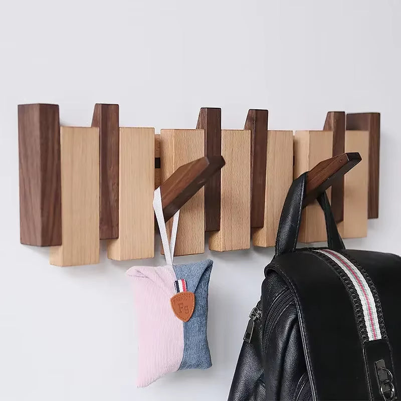 Modern Wood Wall Mounted Coat Rack