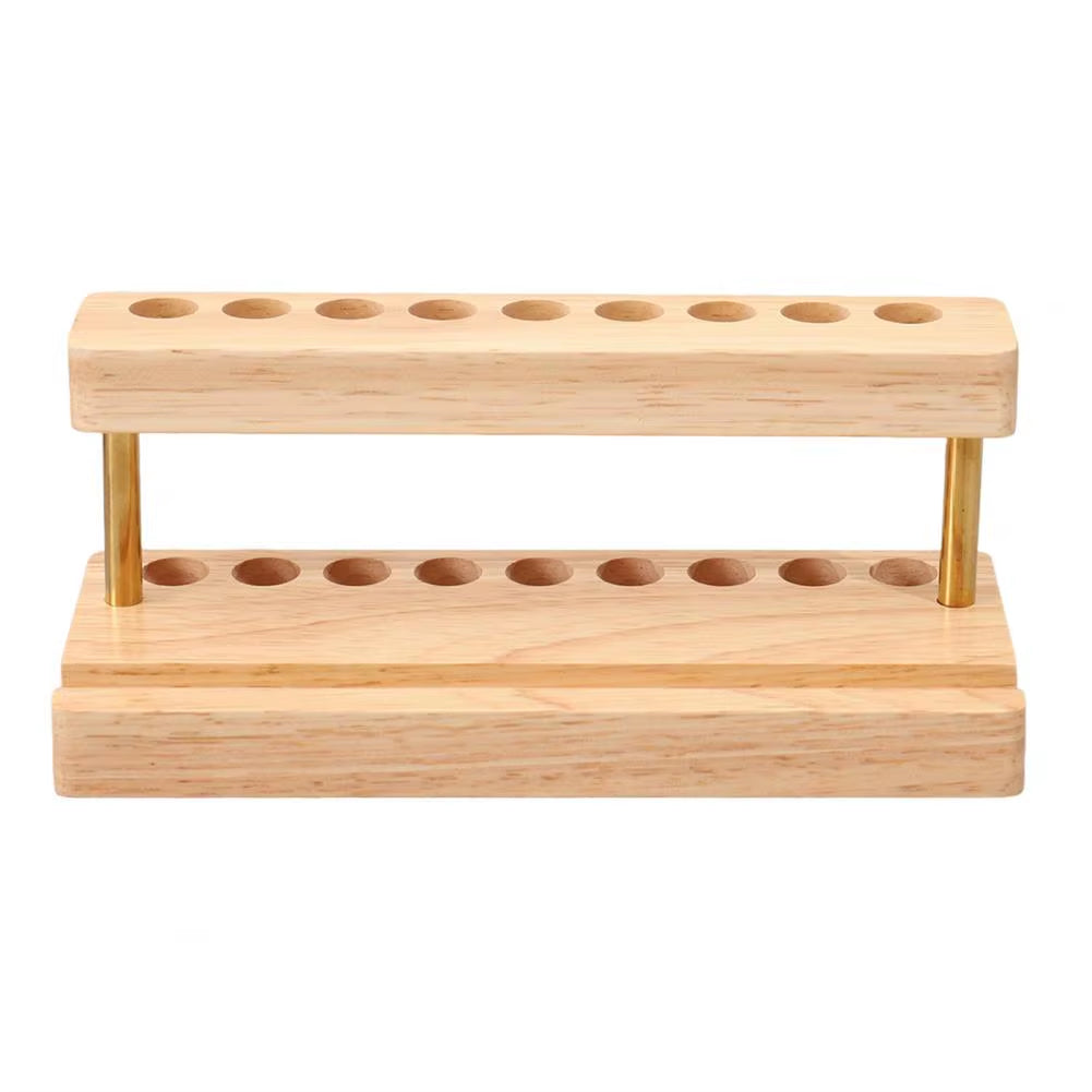 Wooden Pen Holder with Phone Holder 9-Slot