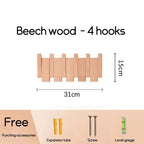 Modern Wood Wall Mounted Coat Rack