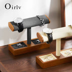 Wooden T-Bar Jewelry Organizer & Watch Display