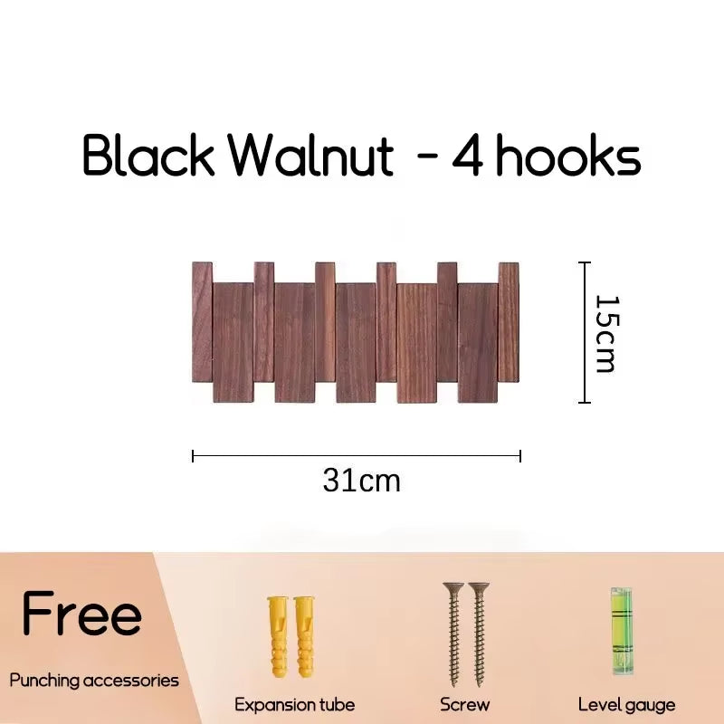 Modern Wood Wall Mounted Coat Rack
