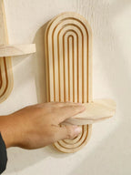 Geometric Modern Style Wooden Wall Shelves 