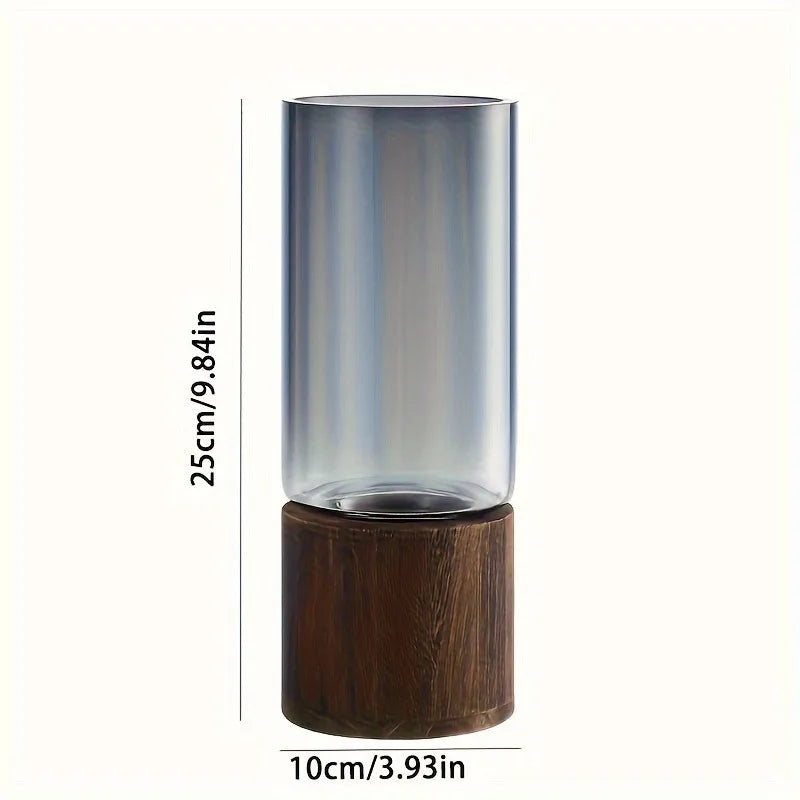 Minimalist Wooden Glass Vase