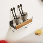 Wood Wall Mounted Bathroom Shelf Self Adhesive