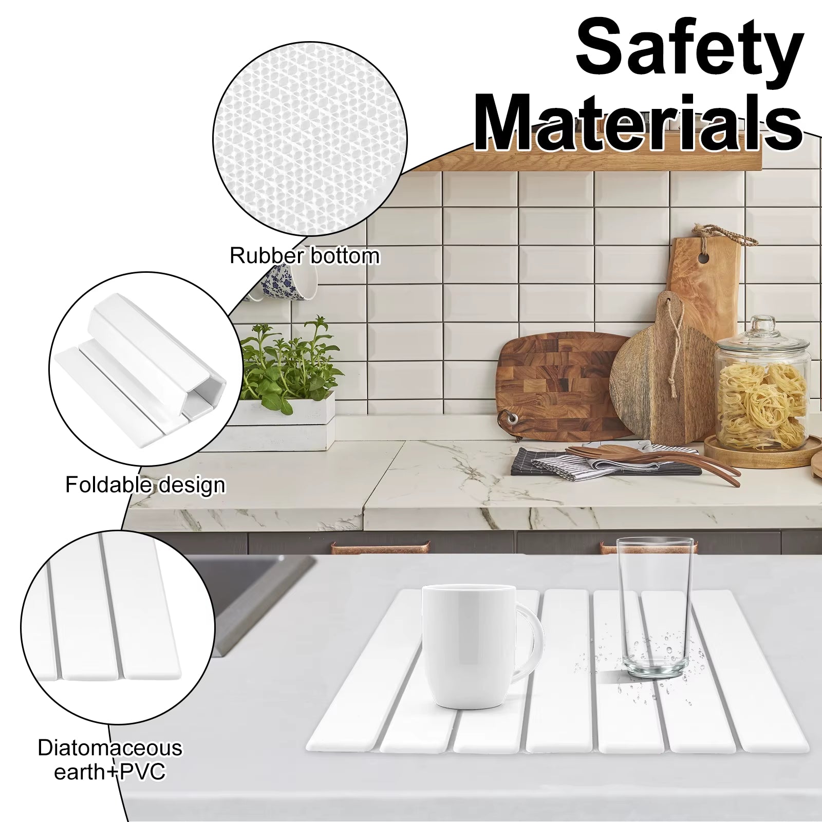 Foldable Stone Drying Mat Water Absorbent