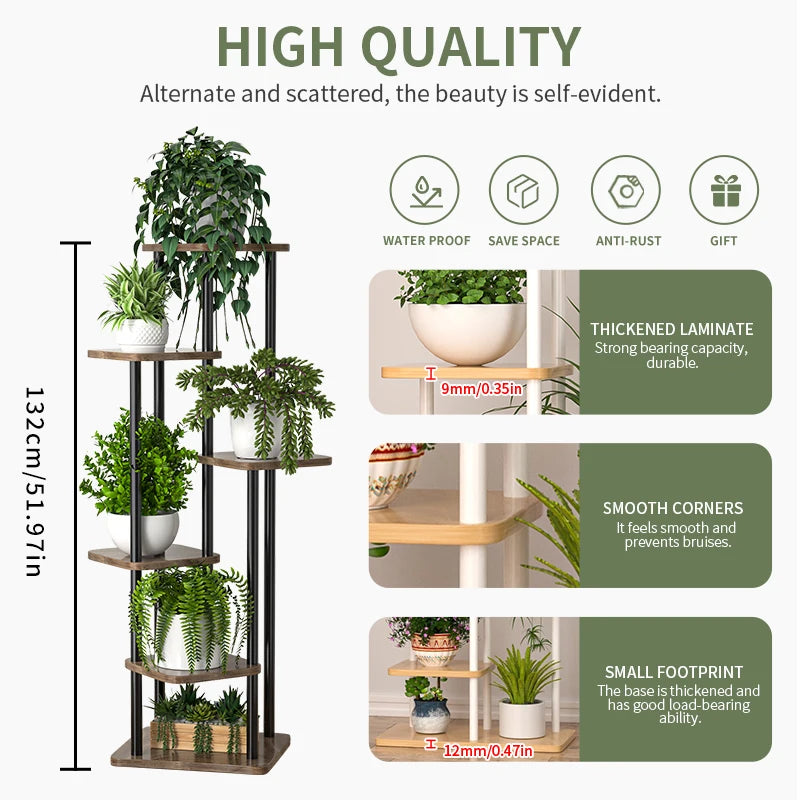 Wooden Multi Tier Plant Stand  4/5/6 Tier Flower Shelf