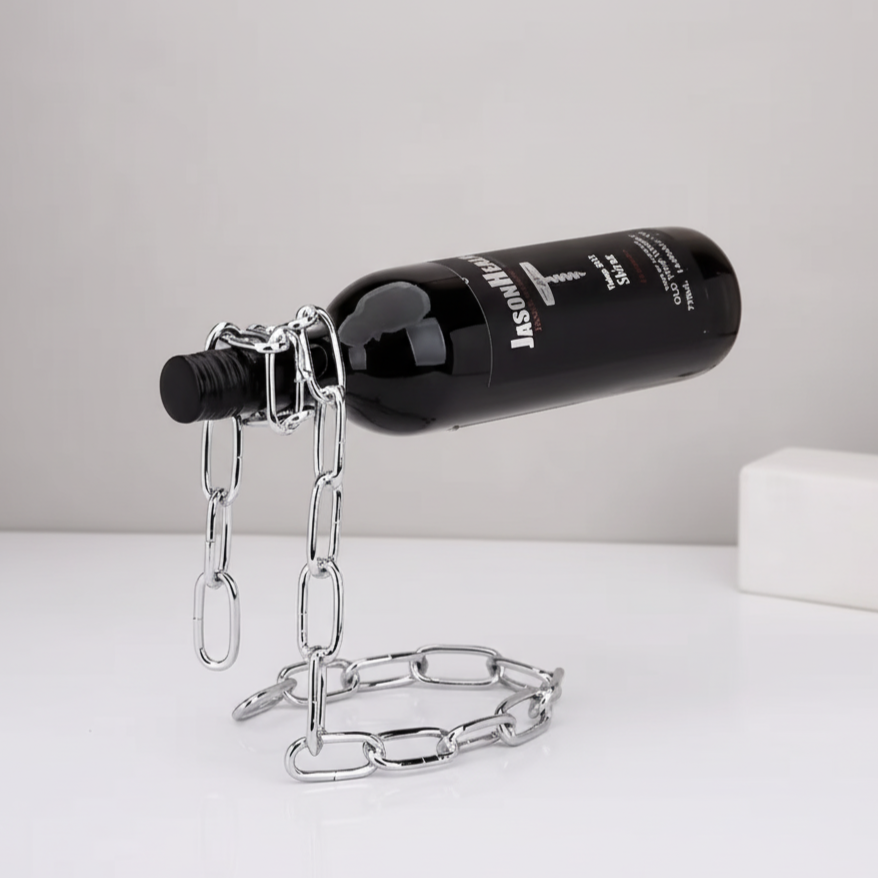 Floating Iron Chain Wine Rack