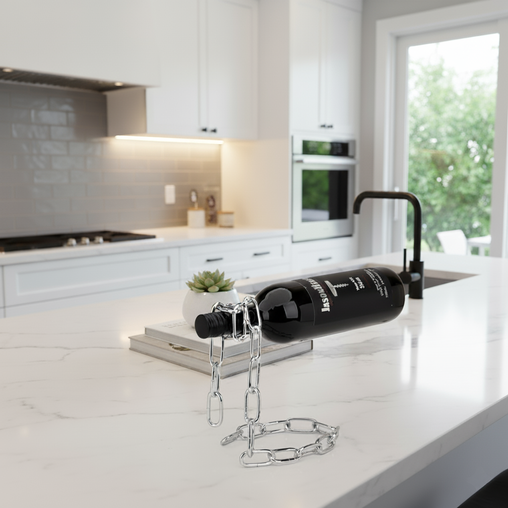 Floating Iron Chain Wine Rack