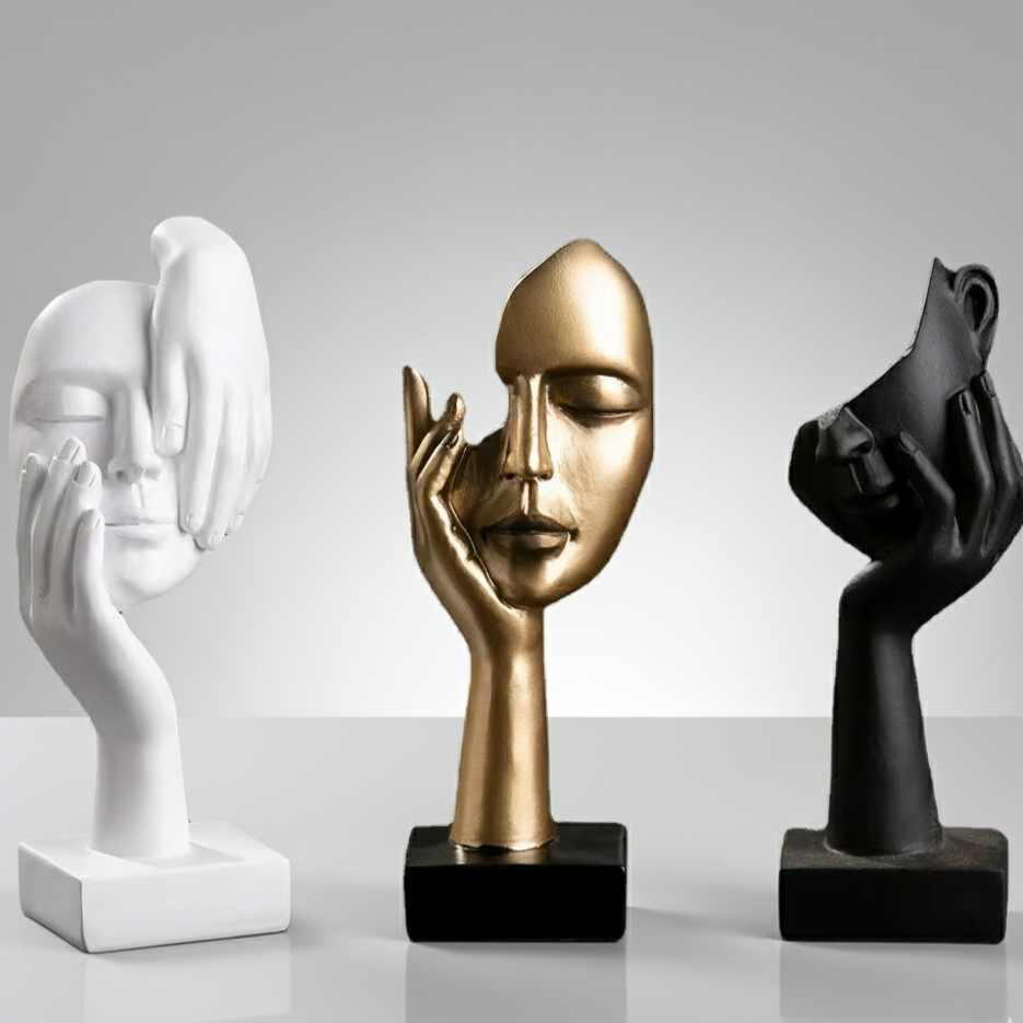 Nordic Art Abstract Face Sculpture