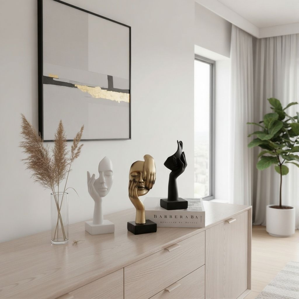 Nordic Art Abstract Face Sculpture