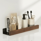 Wood Wall Mounted Bathroom Shelf Self Adhesive 