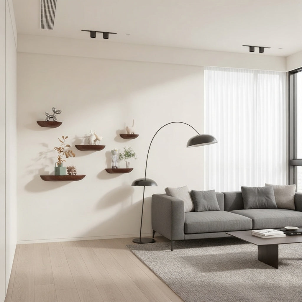 Wooden Semicircle Wall Shelves