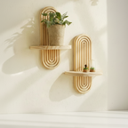 Geometric Modern Style Wooden Wall Shelves 