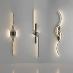 Long Strip LED Wall Lamp Modern Remote Control Dimming Living Roomdecor Wall Lamp Background Bedroom Bedside Home LED Lighting