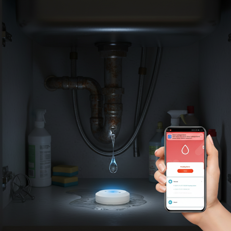 Smart Water Leak Sensor Flood Detection with App Control