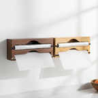 Bamboo Kitchen Wrap Dispenser with Foil & Cling Film Cutter