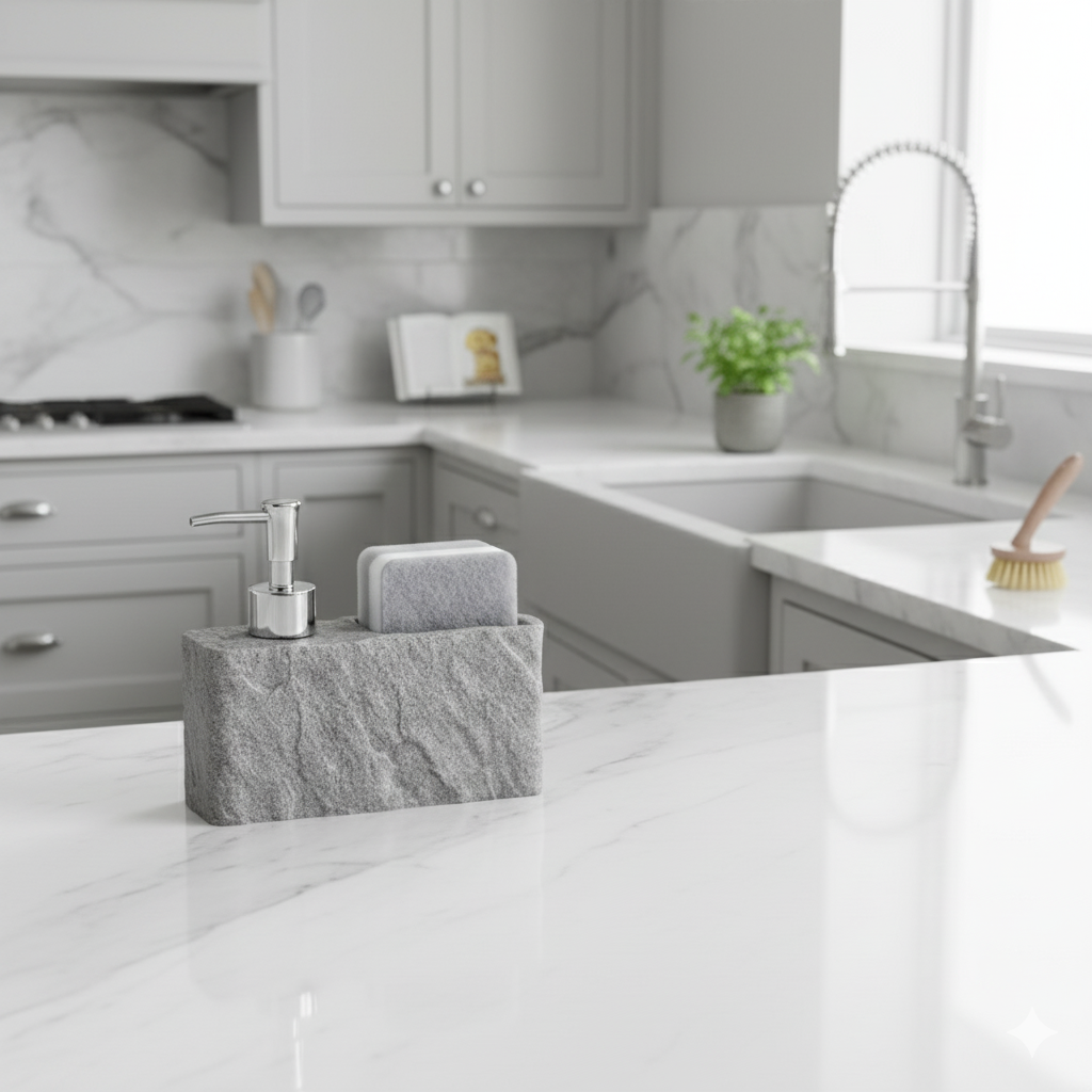 Rock Liquid Soap Dispenser with Sponge Holder 