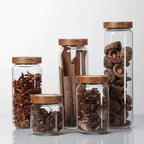 Glass Airtight Storage Jar with Wooden Lid