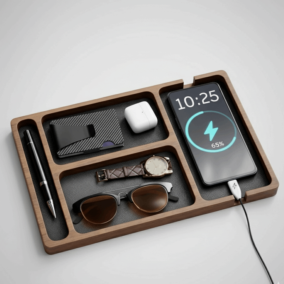 Solid Wood Desktop Organizer 