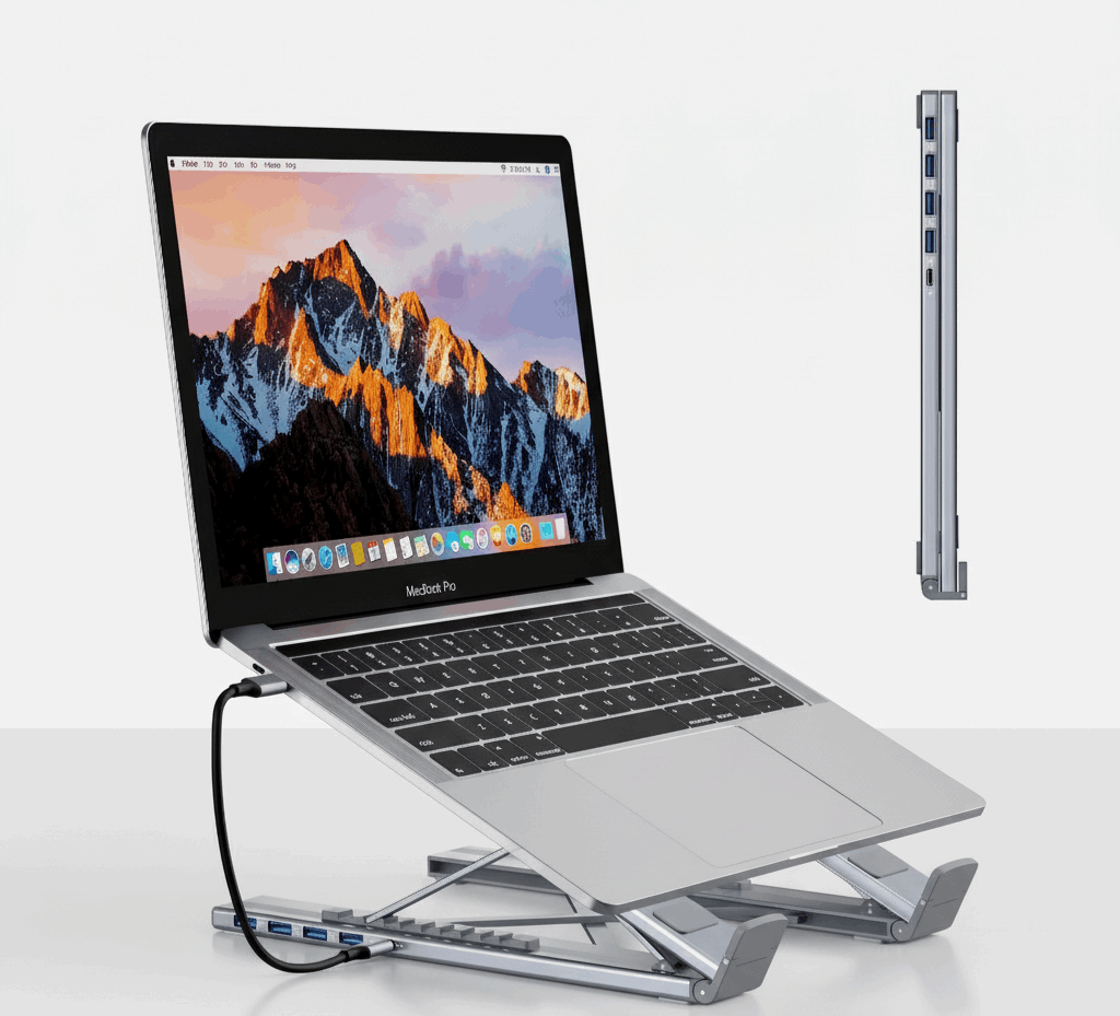 Universal Laptop Stand with Adaptor Hub and Hdmi