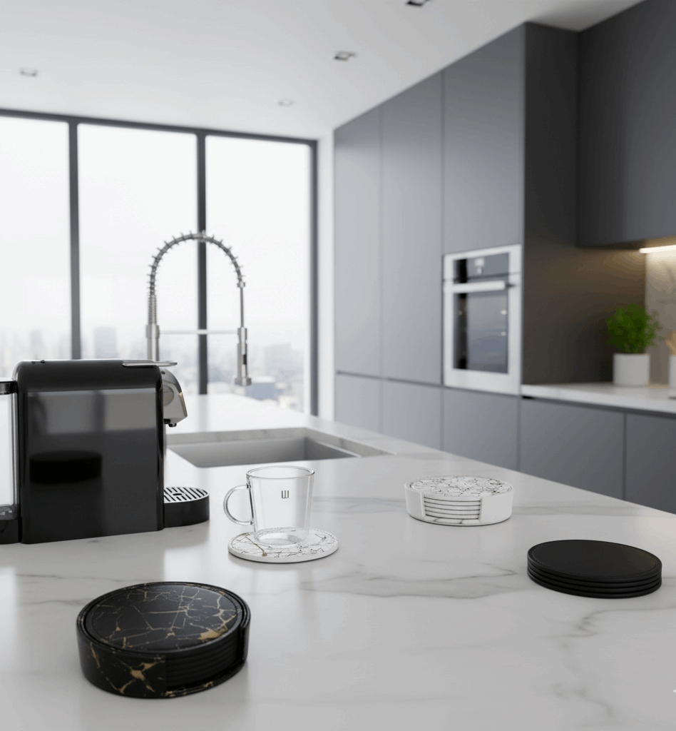 Leather Drink Coasters Set of 6