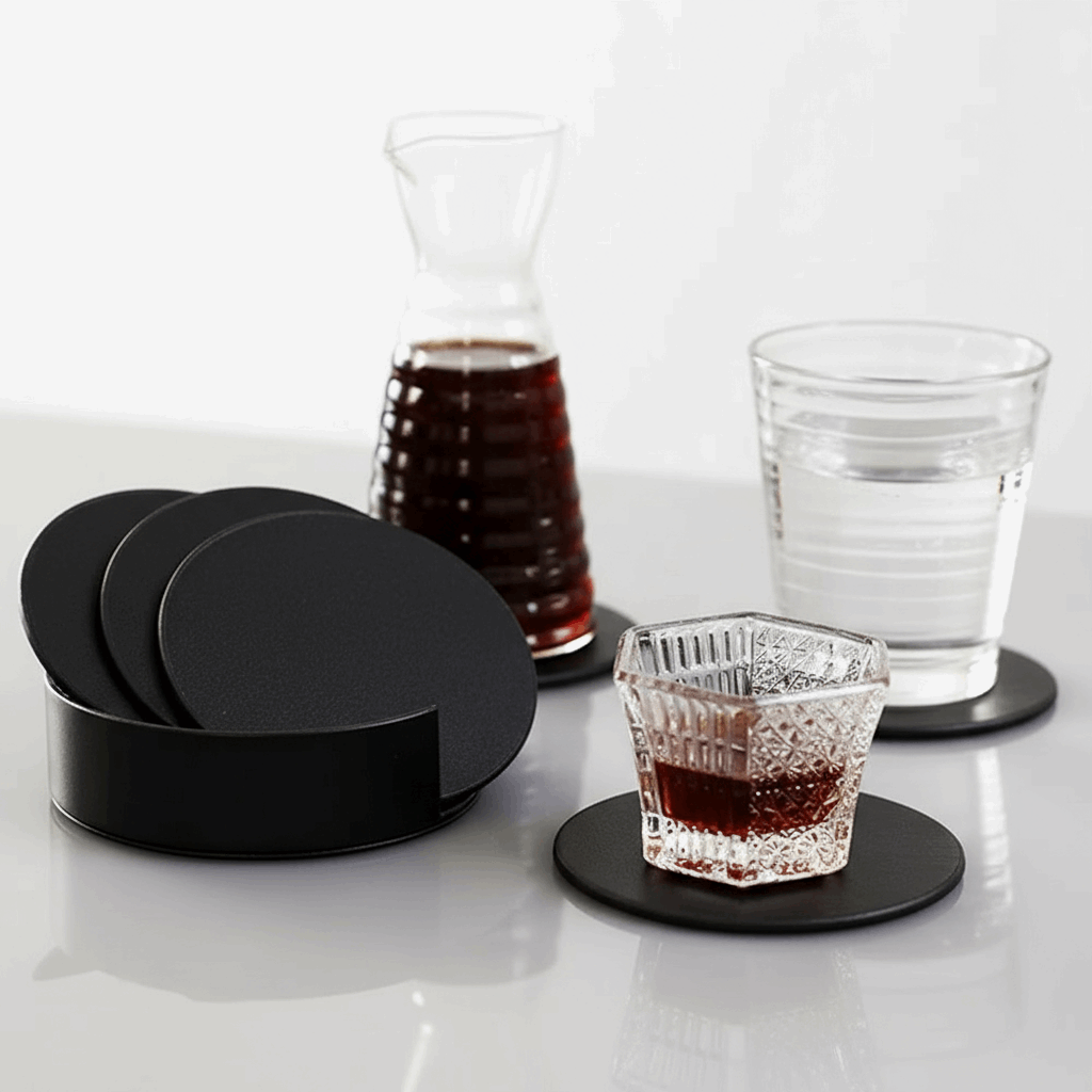 Leather Drink Coasters Set of 6