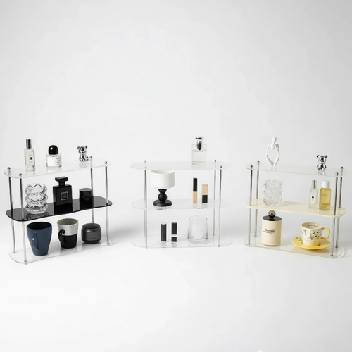 3-Layer Acrylic Desktop Storage Rack Water Cup Perfume Bathroom Table Top Cosmetics Storage Jewelry Display Frame Organizer