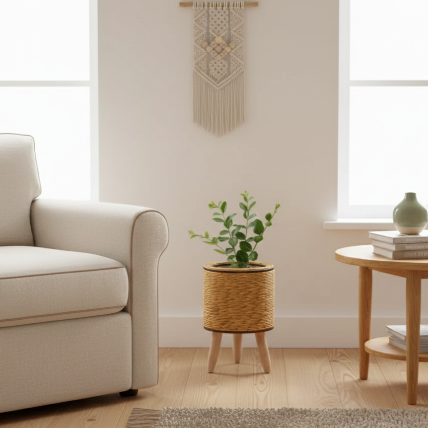 Nordic Rattan Woven Flower Pot