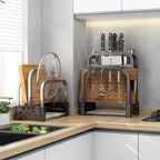 Stainless Steel Knife & Cutting Board Holder Kitchen Countertop 