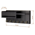 Wall Mounted Wood Key Rack & Mail Organizer