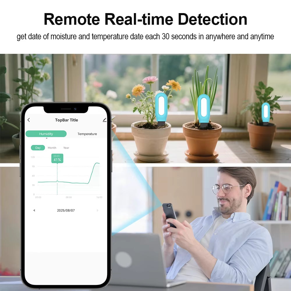Plants Soil Moisture & Temperature Monitor With Bluetooth 