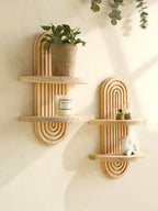 Geometric Modern Style Wooden Wall Shelves 