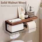 Wooden Wall Mounted Toilet Paper Holder 