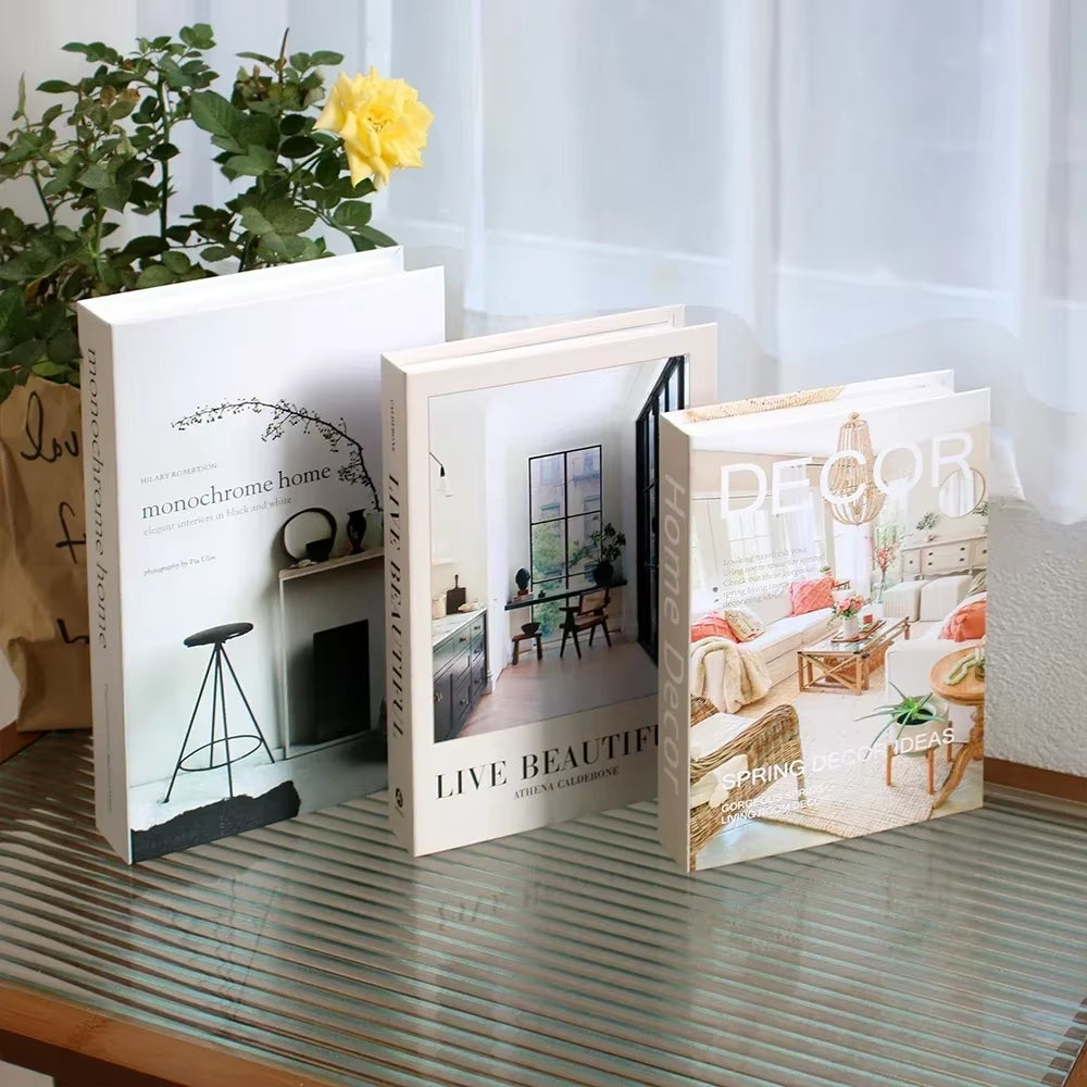 3Pcs Decorative Designer Fake Books