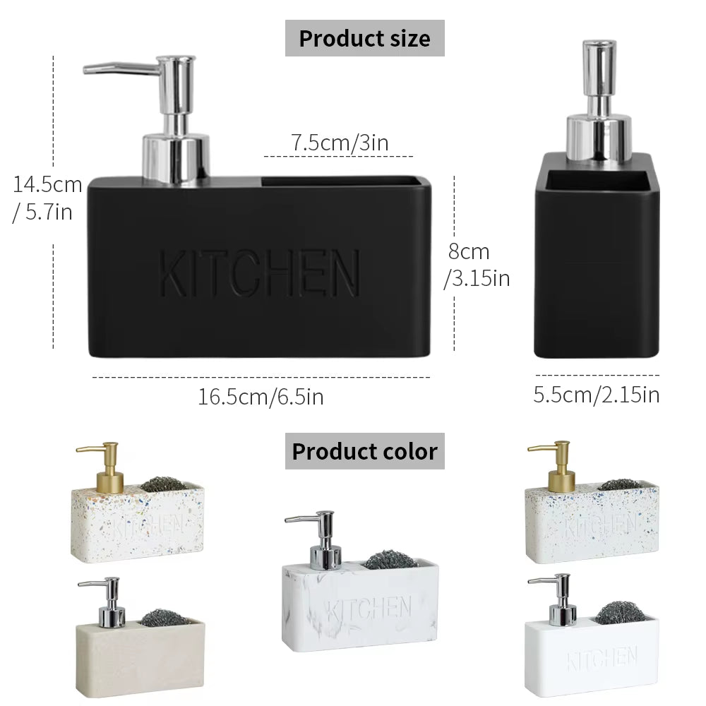 Marble Liquid Soap Dispenser Set with Sponge Holder