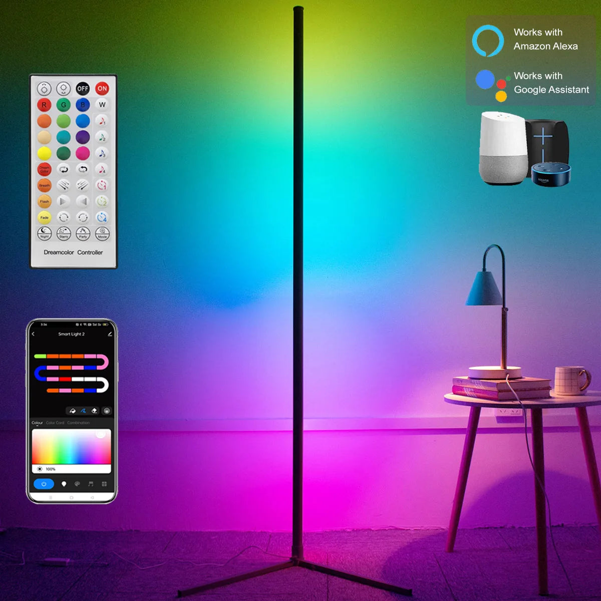 LumaGlow Smart Corner Floor Lamp