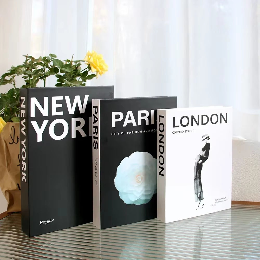 3Pcs Decorative Designer Fake Books