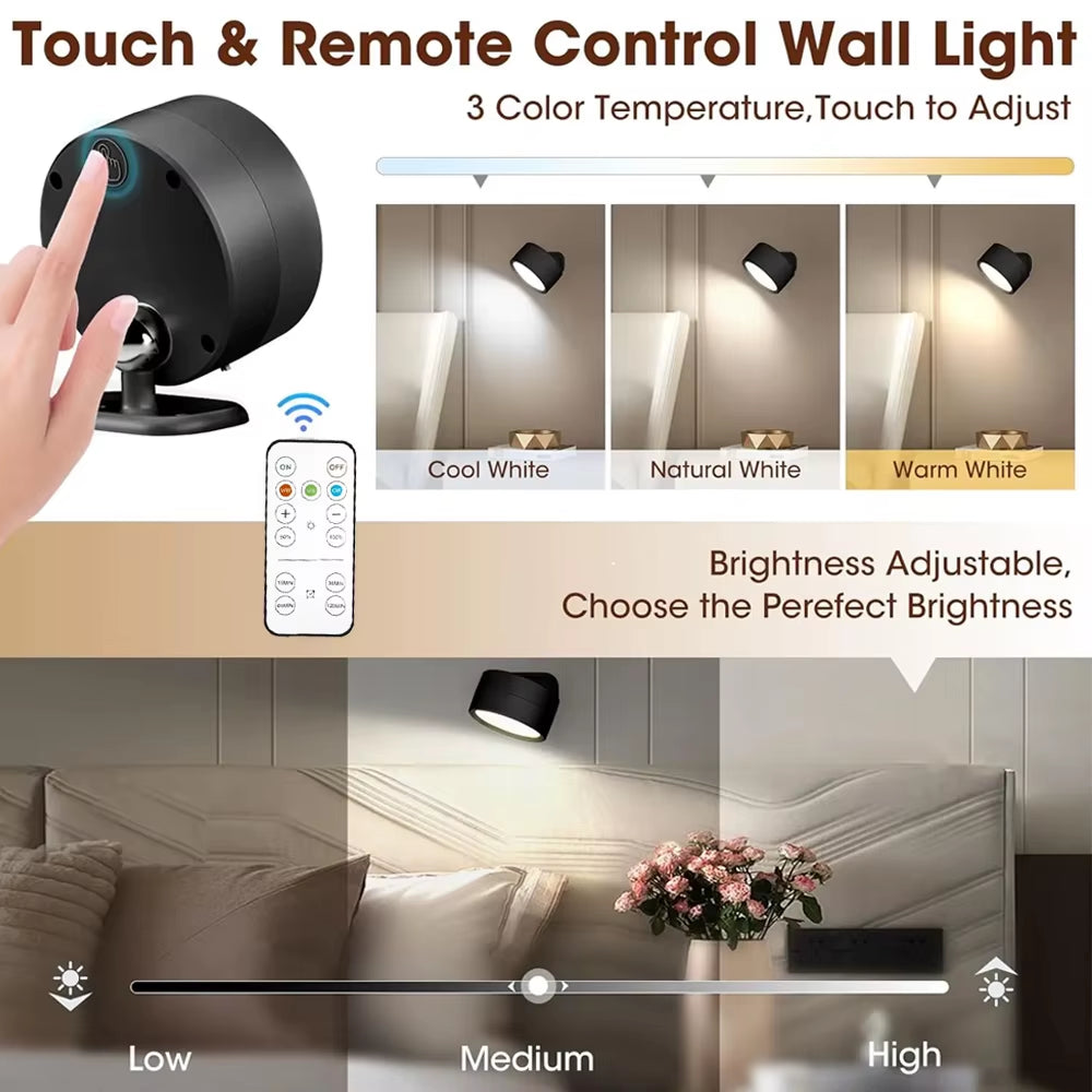 Magnetic Wall Lamp with Remote Control  