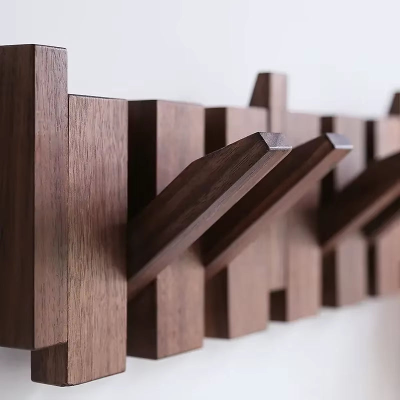 Modern Wood Wall Mounted Coat Rack