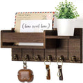 Wall Mounted Wood Key Rack & Mail Organizer