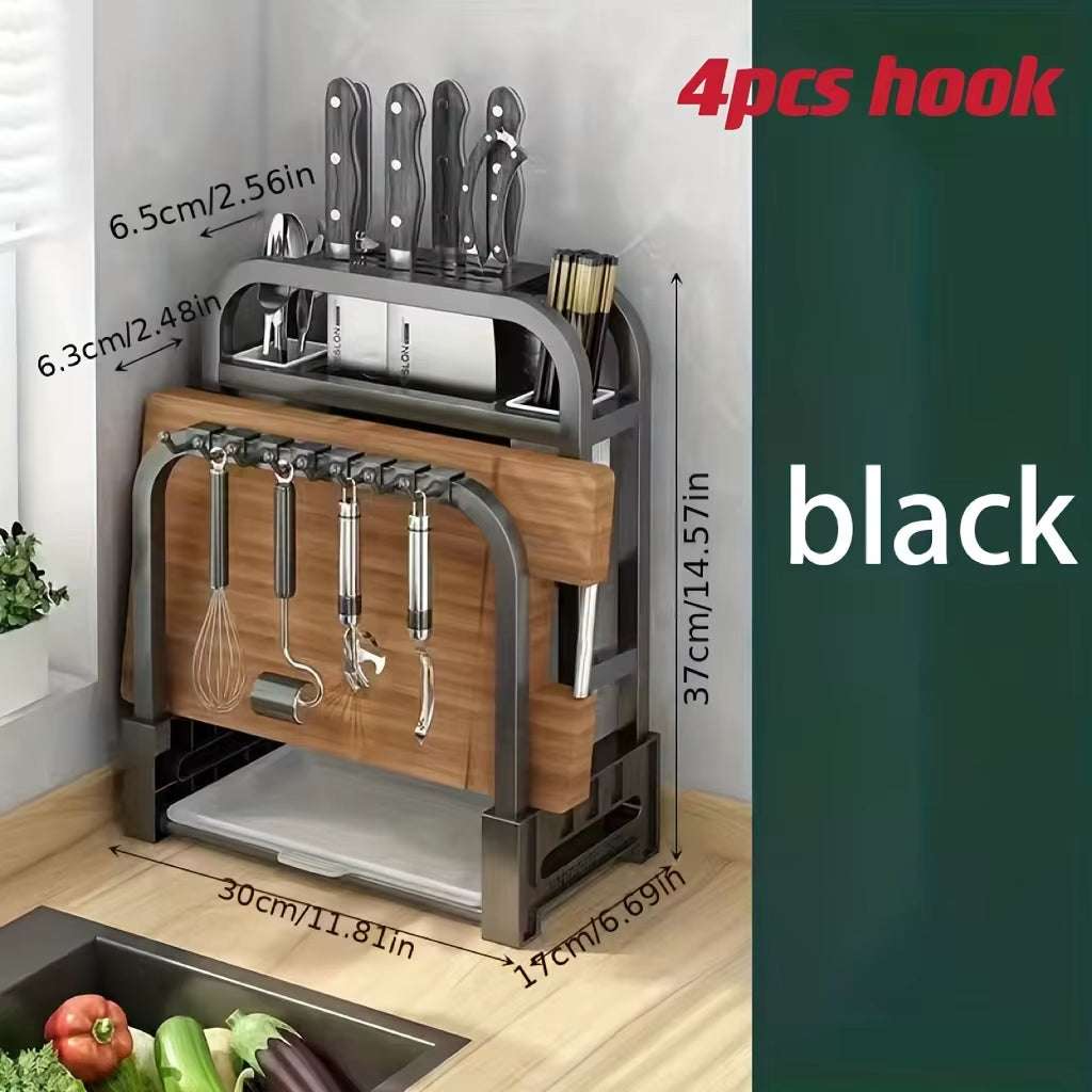 Stainless Steel Knife & Cutting Board Holder Kitchen Countertop 