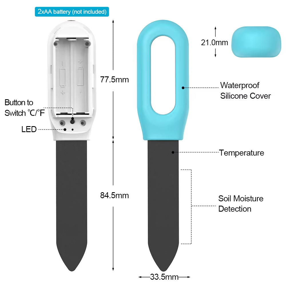 Plants Soil Moisture & Temperature Monitor With Bluetooth 