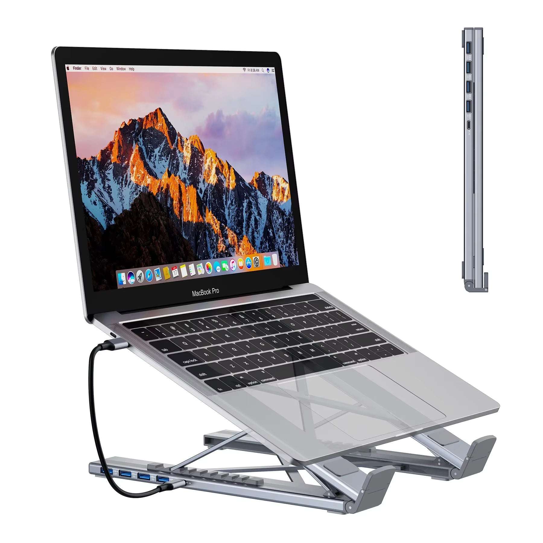 Universal Laptop Stand with Adaptor Hub and Hdmi