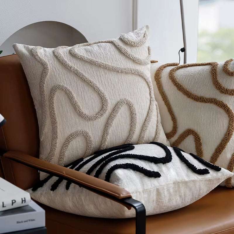 Chenille Geometric Throw Pillow Cover 45x45cm 
