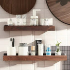 Wood Wall Mounted Bathroom Shelf Self Adhesive 