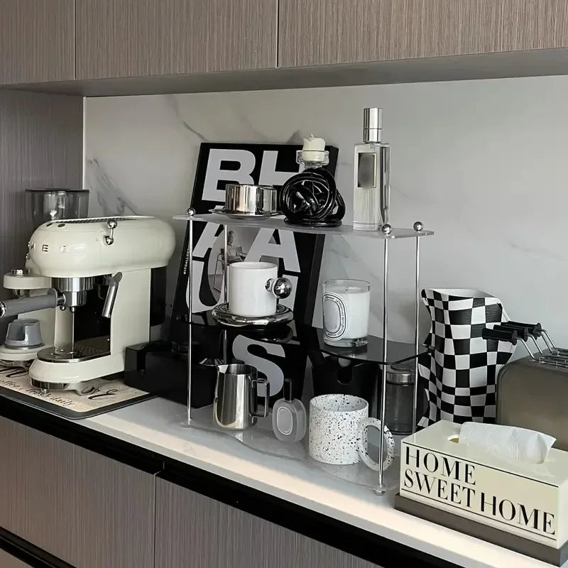 3-Layer Acrylic Desktop Storage Rack Water Cup Perfume Bathroom Table Top Cosmetics Storage Jewelry Display Frame Organizer