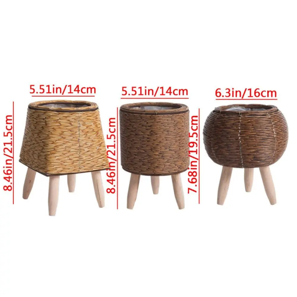 Nordic Rattan Woven Flower Pot